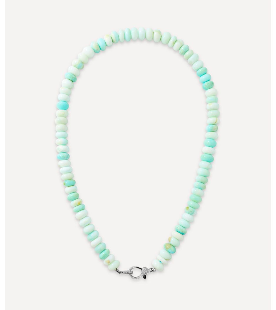 Colar la fontelina beads de opala verde